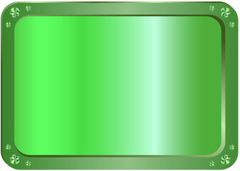 gold plate. green gradient metal.vector abstract metal in metal cell grid.transparent background