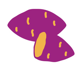 さつまいも、焼き芋のシンプルなイラスト素材