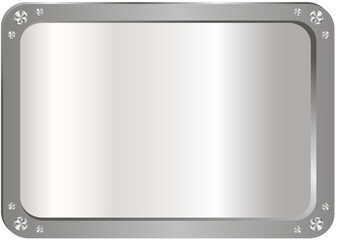 Metal Rectangular Empty Blank. gradient metal silver.Metal rectangle plates vector.transparent background