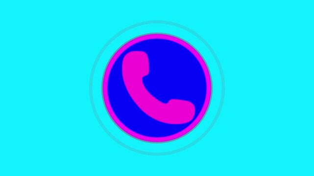 Phone Call Icon Animation Receiver in Circle