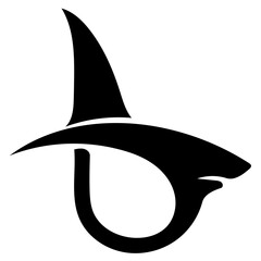 Fototapeta premium Stunning minimalist black stingray silhouette perfect for modern marine identity or striking logo design