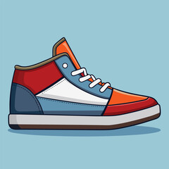 Vibrant Multi-Color High-Top Sneaker Illustration