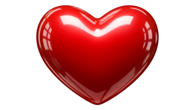 3d red heart on Transparency background - Powered by Adobe