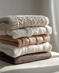 Trendy Cloud Dancer 2026 Cozy Knitted Sweater Stack