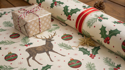 christmas card with deer