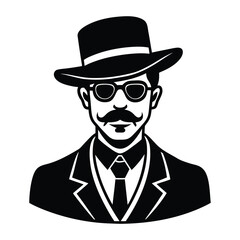 Vintage Gentleman Silhouette Logo