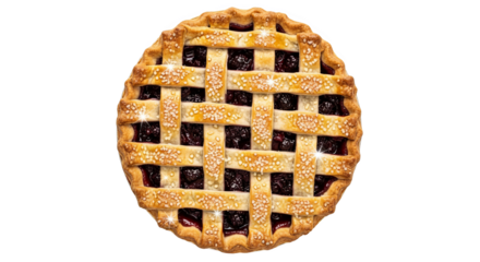 Latticetopped cherry pie with sparkling sugar