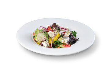 Fresh greek salad with feta cheese and vegetables