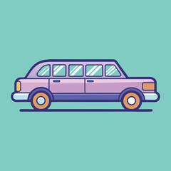 Purple Cartoon Car Illustration