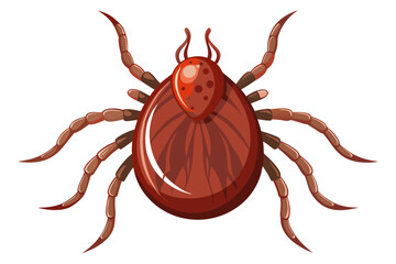 High-quality illustration of a tick insect with realistic detail and color. This vector graphic shows the tick’s body structure, legs, and texture, perfect for educational, scientific, and medical pur