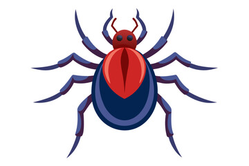 Obraz premium High-quality illustration of a tick insect with realistic detail and color. This vector graphic shows the tick’s body structure, legs, and texture, perfect for educational, scientific, and medical pur