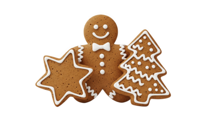 Gingerbread cookies a star a man and a tree