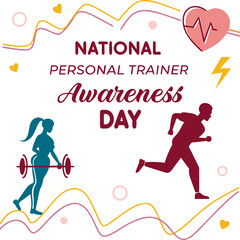 NATIONAL PERSONAL TRAINER AWARENESS DAY vector illustration 