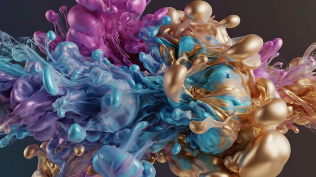 Seamless loop of vibrant flowing liquid colors blending in harmonic synchronization creating an abstract digital background colorful, gradient, abstract background