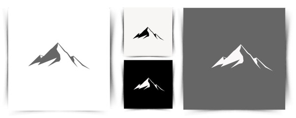 Minimalist Set of Mountain Vector Icons