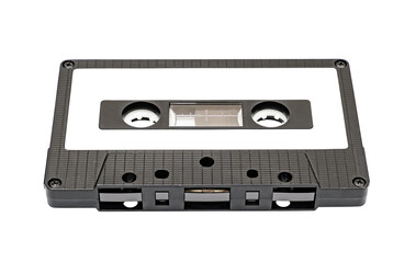 audio cassette with magnetic film, isolated on white background with clipping path