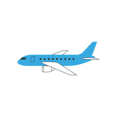 Blue Airplane Illustration Modern Aviation Design for Travel and Transportation.