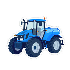 Obraz premium Blue Tractor Vector Illustration
