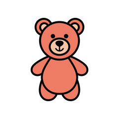 Cartoon Teddy Bear Illustration with Simple Design and Friendly Expression.