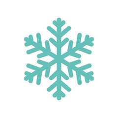 Turquoise Snowflake Illustration Winter Season and Festive Decoration.