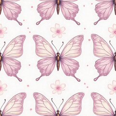 Soft Purple Butterfly Seamless Pattern