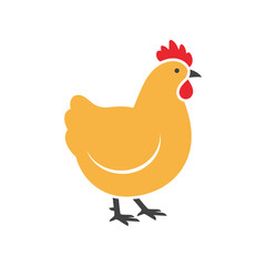 A Simple Cartoon Chicken Illustration.