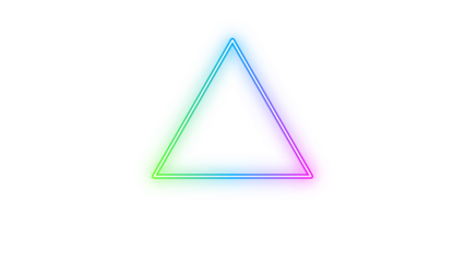 Vibrant RGB Neon Glitch Triangle Geometric Frame Isolated Outline Element