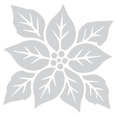 Poinsettia Flower Silhouette