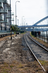 Fototapeta premium Old abandoned rails in a city