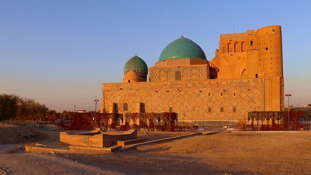 22 October 2025, Complex of Khoja Ahmed Yasawi, Turkestan City, Kazakhstan