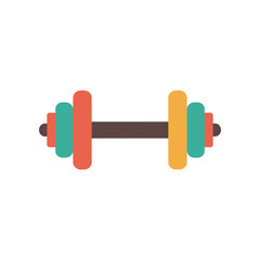 Colorful dumbbell illustration representing fitness and strength training equipment for exercise.