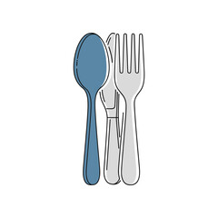 Cutlery arrangement featuring spoon knife and fork for dining purposes.