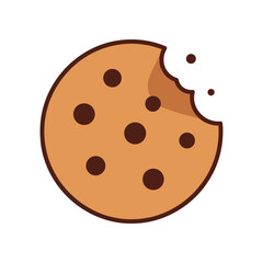 Delicious Chocolate Chip Cookie with a Bite Taken Out.