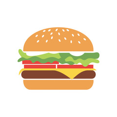 Delicious Classic Cheeseburger with Fresh Lettuce and Tomato.