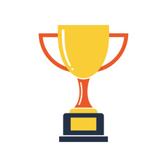 Golden champion trophy cup award for victory.