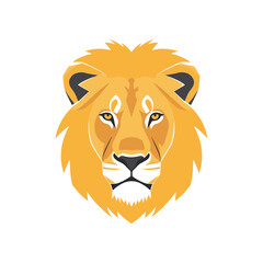 Majestic Lion Head Vector Illustration with Golden Mane.