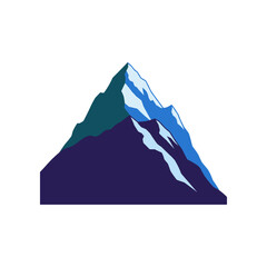 Fototapeta premium Majestic mountain peak with snow and vibrant colors against a white backdrop.