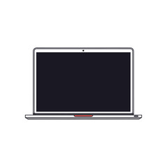 Modern Silver Laptop Computer Open Screen Display.