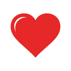 Red heart shape symbol of love and affection on white background.