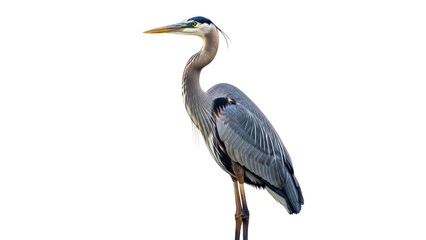 Fototapeta premium Great Blue Heron bird standing tall and elegant isolated PNG with Transparent Background