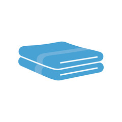 Simple flat vector illustration of a folded blue towel.