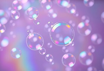 Close-up of iridescent soap bubbles floating in air, soap bubble,  science