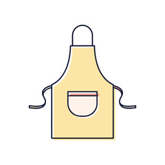 Simple Yellow Apron with Pocket for Cooking and Cleaning.