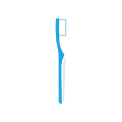 A blue and white toothbrush isolated on a white background.