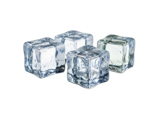 Ice Cubes on White Background