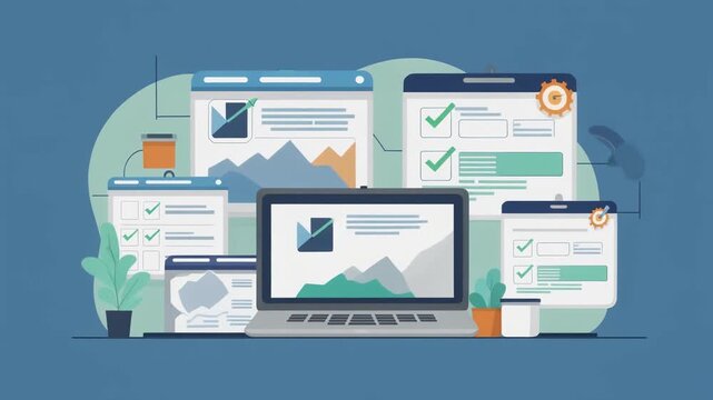 A vector illustration representing financial investment, long-term savings, and economic growth. Features coins, a growing plant, and a savings jar to symbolize wealth building, money management, pass