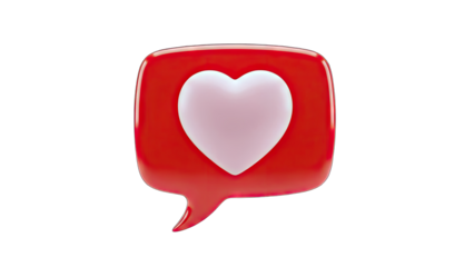3D Heart Bubble: Love & Social Media Concept