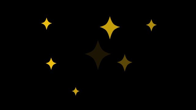 sparkling star animation on black screen