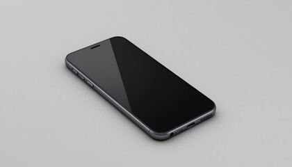 Modern Smartphone with Sleek Black Screen on Neutral Background for Innovative Technology Display