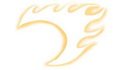 A white flames accented with pastel orange light-brush glow, forming a soft decorative effect on a transparent PNG background.